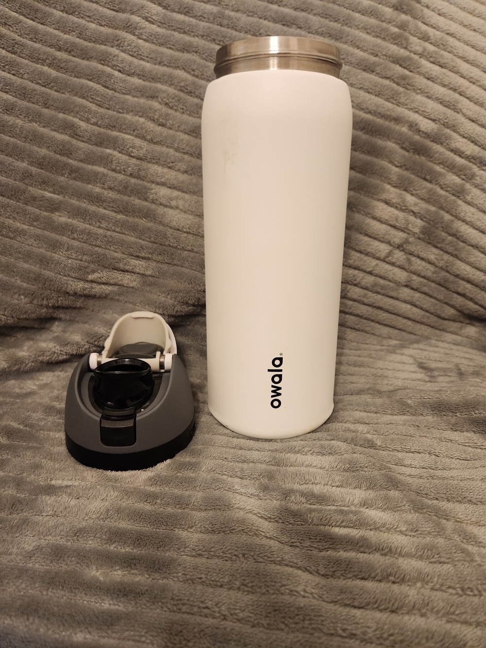 Owala White Stainless Travel Bottle with Flip Cap